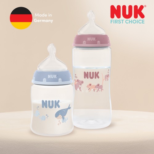 NUK First Choice беби шише ПП 150/300мл Temperature Control силикон цуцла (0m+; 3m+)